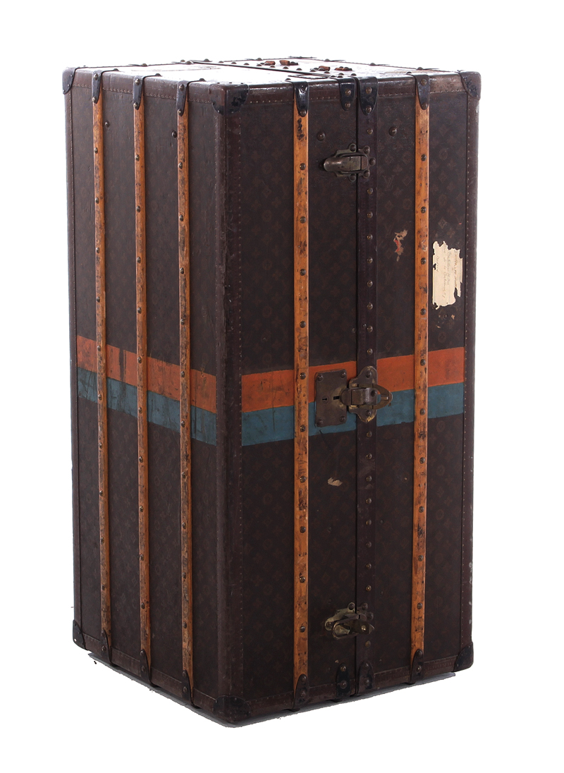 Appraisal: Louis Vuitton gentleman's wardrobe trunk France early th century LV