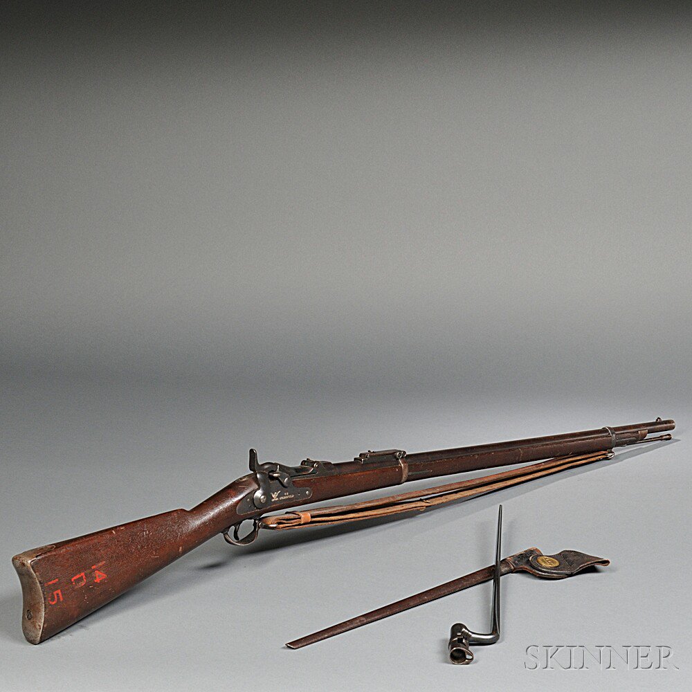 Appraisal: Model Trapdoor Springfield Rifle with Sling Bayonet and Scabbard c