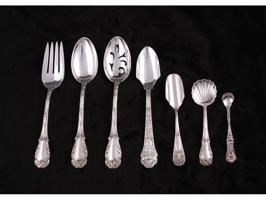 Appraisal: Seven American Sterling Silver Serving Pieces the first a large