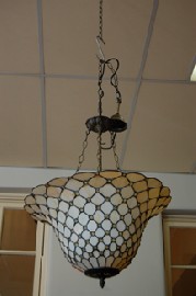 Appraisal: CREAM TIFFANY STYLE CEILING LIGHT