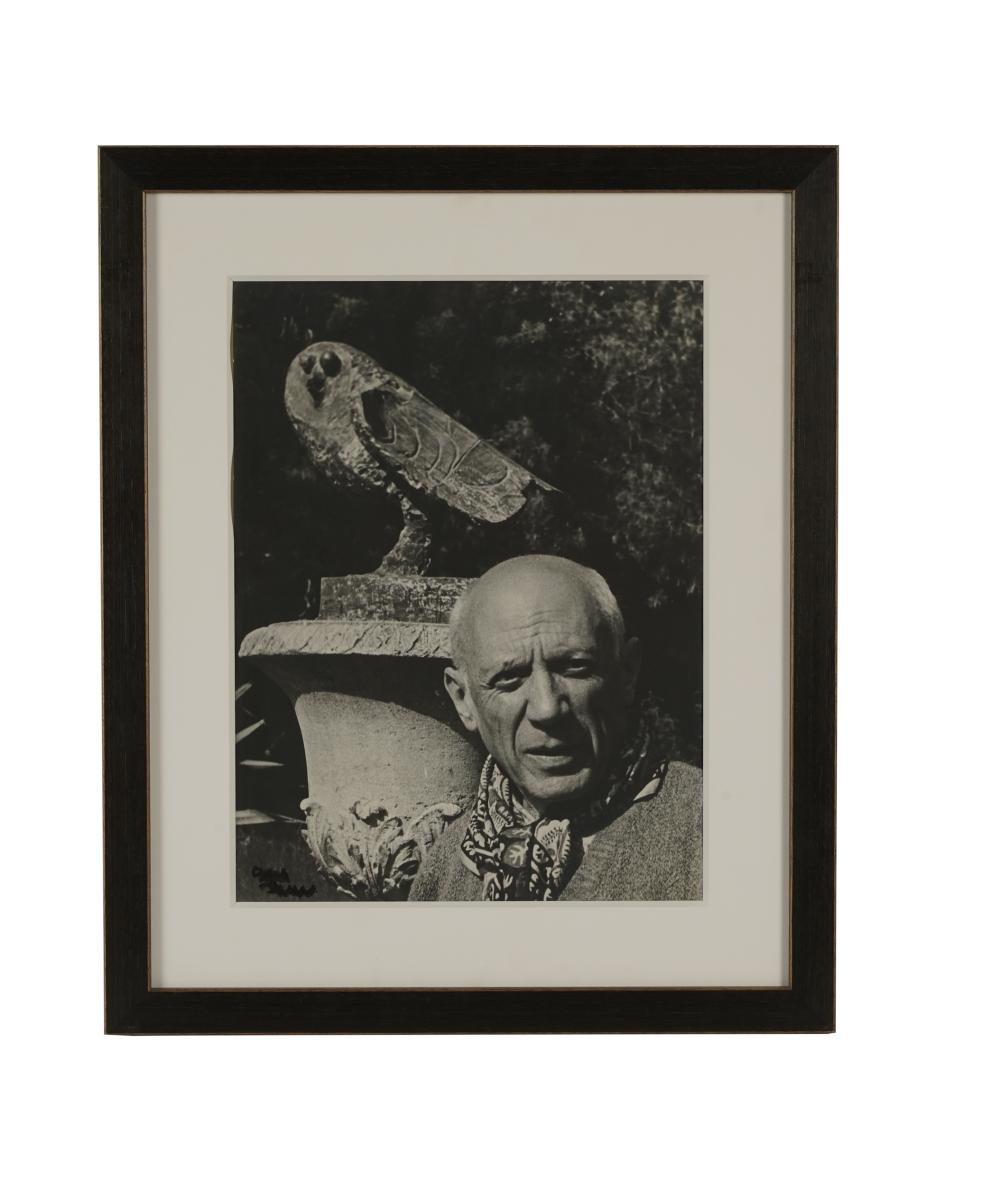 Appraisal: GENE FENN B PORTRAIT OF PICASSO silver gelatin print signed