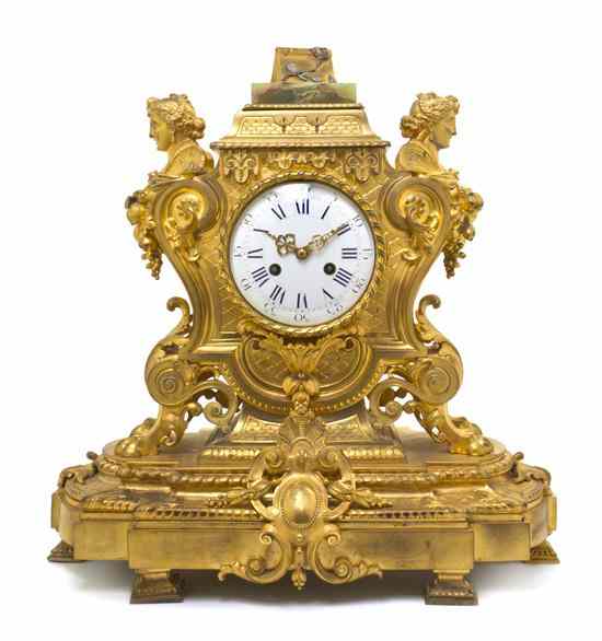 Appraisal: An Empire Style Gilt Bronze Mantel Clock having an owl