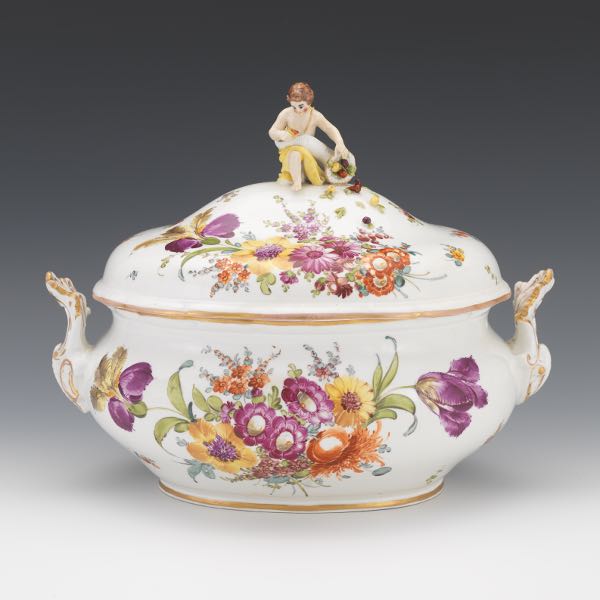 Appraisal: MEISSEN PORCELAIN TUREEN WITH COVER CA - x x Tureen