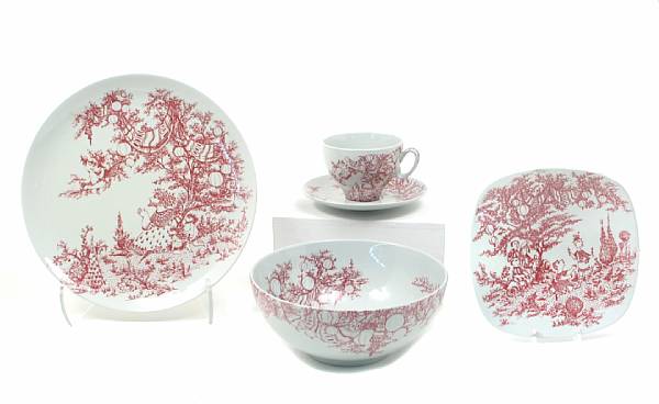 Appraisal: A Nymolle 'Midsummer Night's Dream' part dinner service comprising twelve