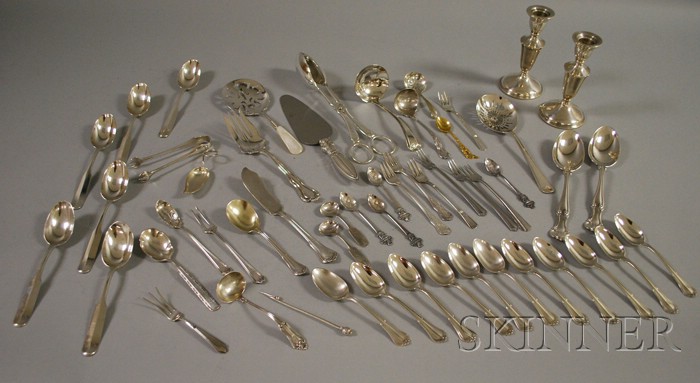 Appraisal: Group of Assorted Silver and Silver Plated Flatware including thirteen