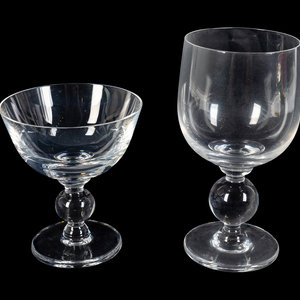 Appraisal: An American Glass Part Stemware Service Comprising water goblets and