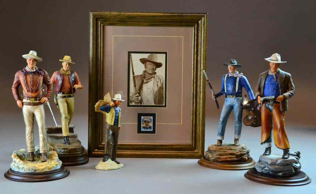 Appraisal: John Wayne Porcelain Hand-Painted FiguresCowboy legends of John Wayne all