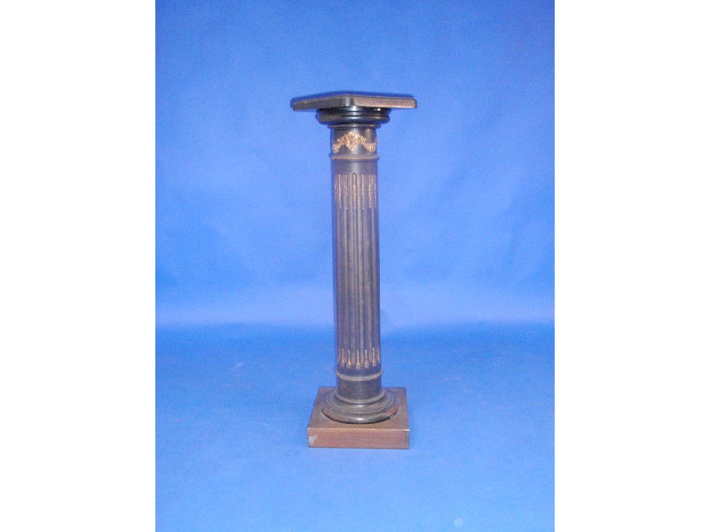 Appraisal: A thC ebonised pedestal with gilt decoration