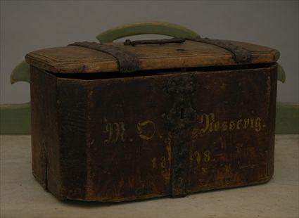 Appraisal: Continental Painted Wood and Iron Box