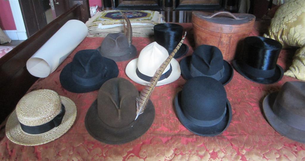 Appraisal: COLLECTION OF MEN'S HATS TH TH CENTURY comprising two black