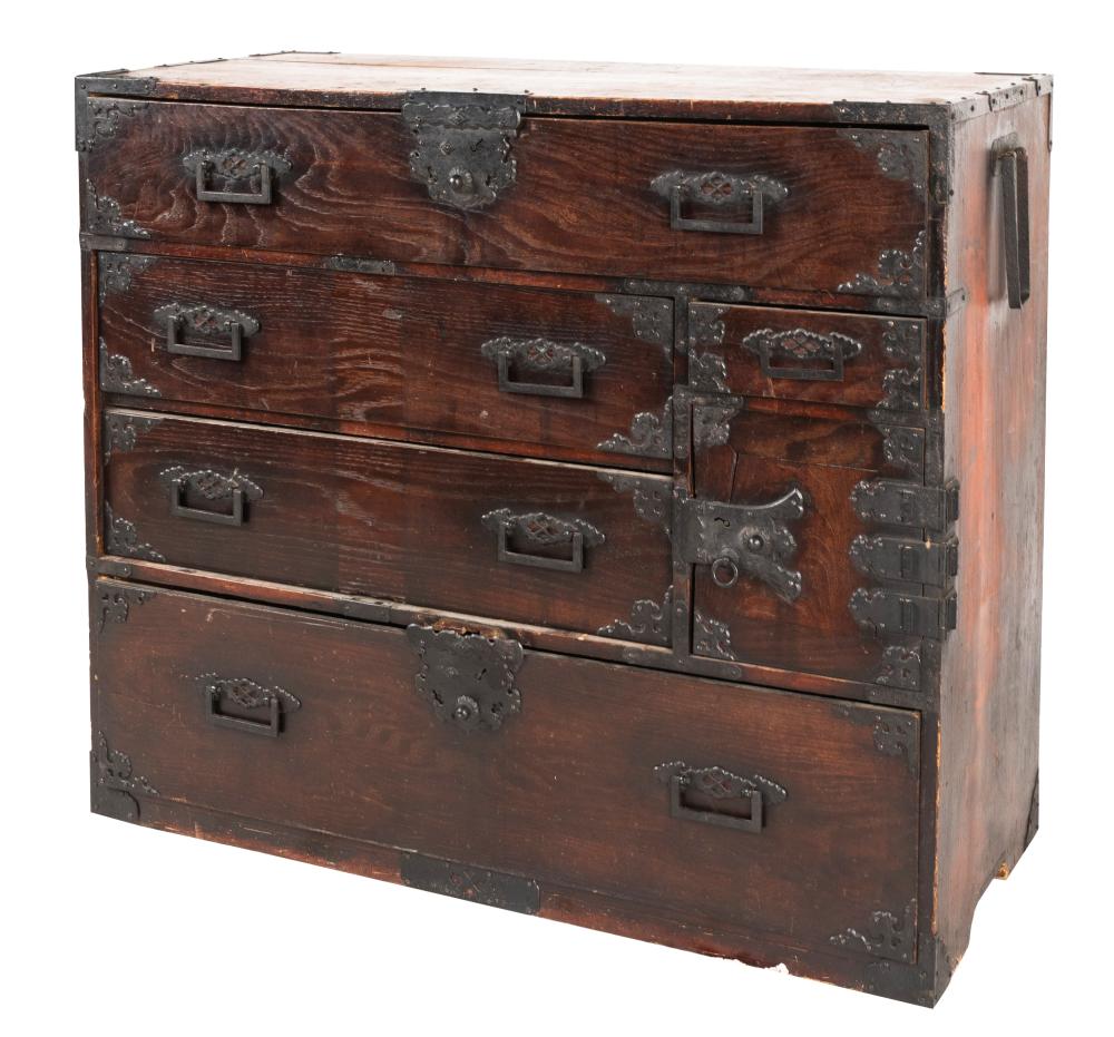 Appraisal: CHINESE CHEST OF DRAWERShaving five drawers and a hinged door