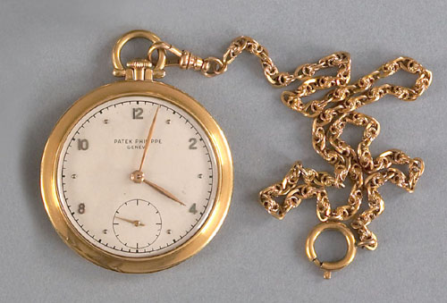 Appraisal: Patek Philippe K yellow gold open face pocket watch with