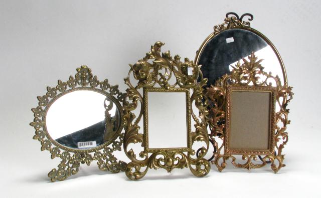 Appraisal: Group of Four Brass Mirror Frames