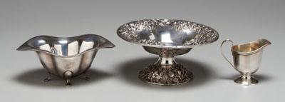 Appraisal: Three sterling items Tiffany creamer - quot hellip quot -