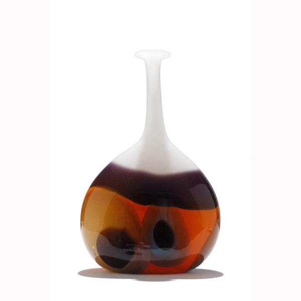 Appraisal: Daniel Edler American Studio Glass vase from blown glass H