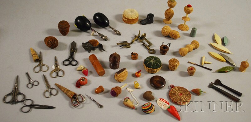 Appraisal: Group of Assorted Sewing Accessories including a brass bird-form sewing