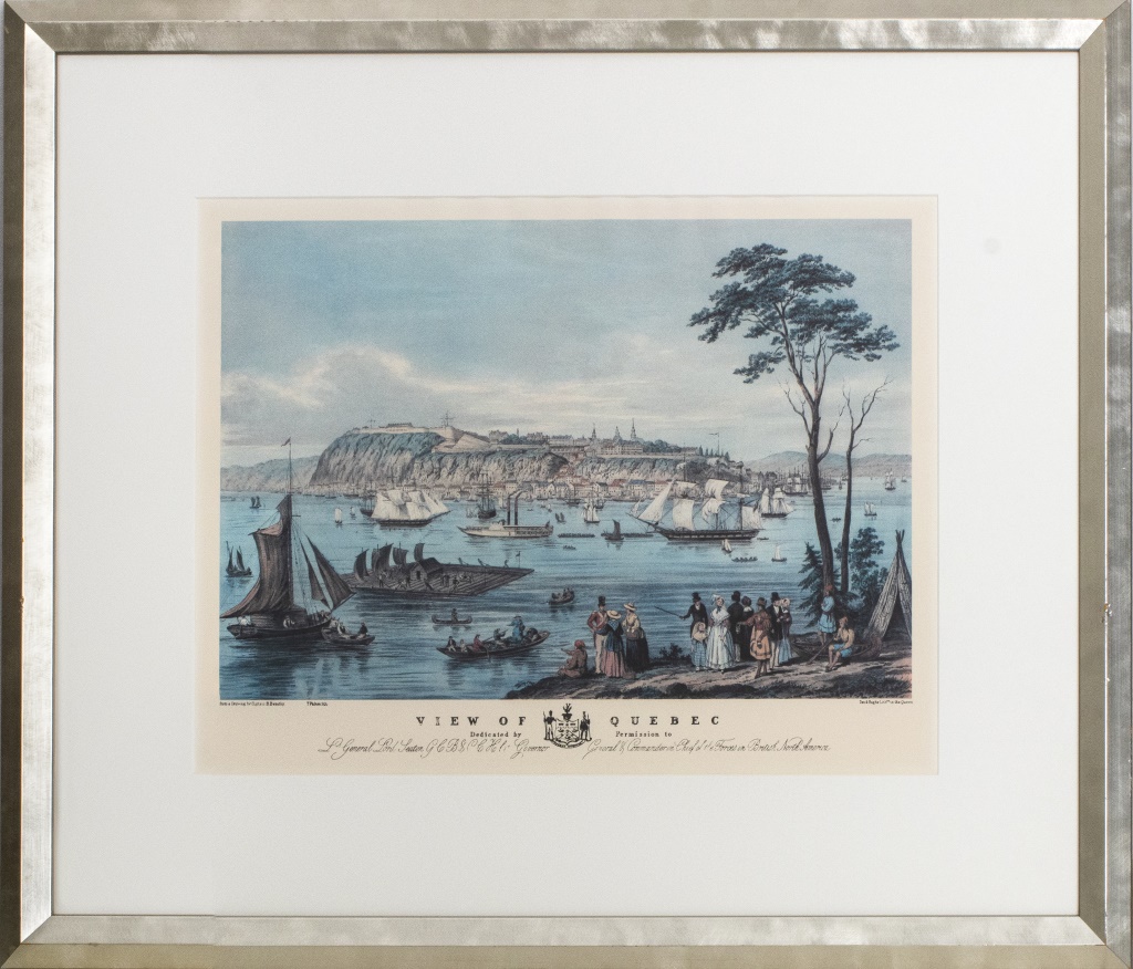 Appraisal: AFTER BEAUFOY VIEW OF QUEBEC OFFSET LITHOGRAPH After Captain Beaufoy