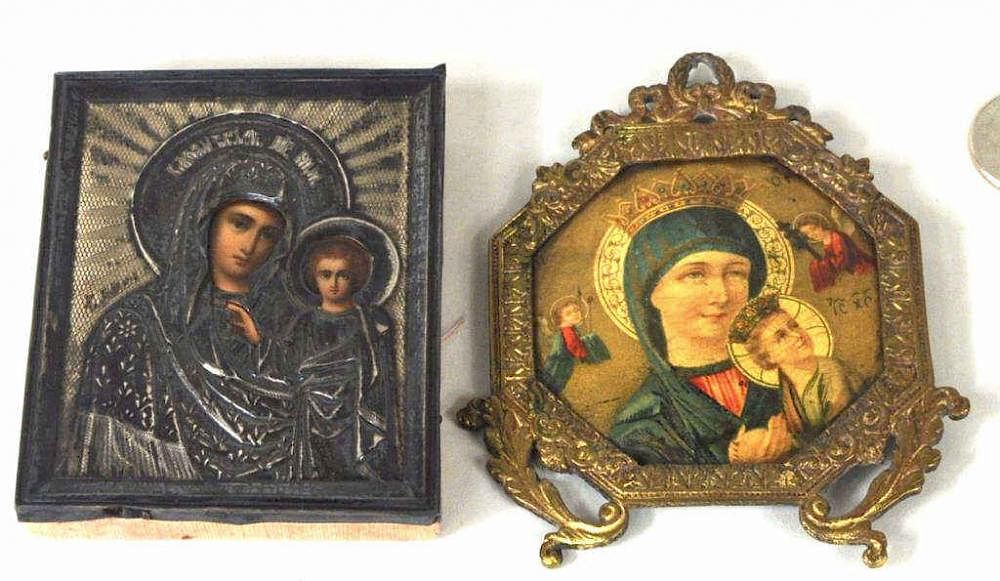 Appraisal: Two Small Icons of Mary Two small icons of Mary