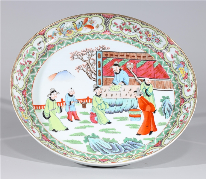 Appraisal: Chinese enameled porcelain famille rose and famille verte charger with