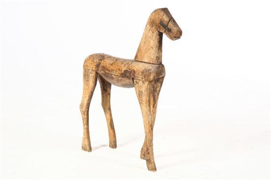 Appraisal: CARVED HORSE Possibly French early th century hardwood Armature for