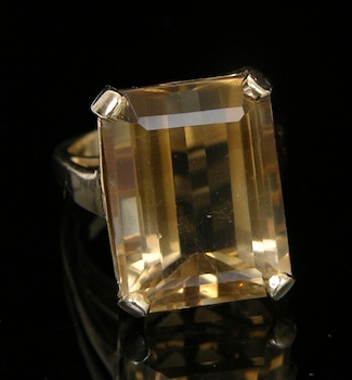 Appraisal: An Citrine Cocktail Ring k yellow gold setting with a