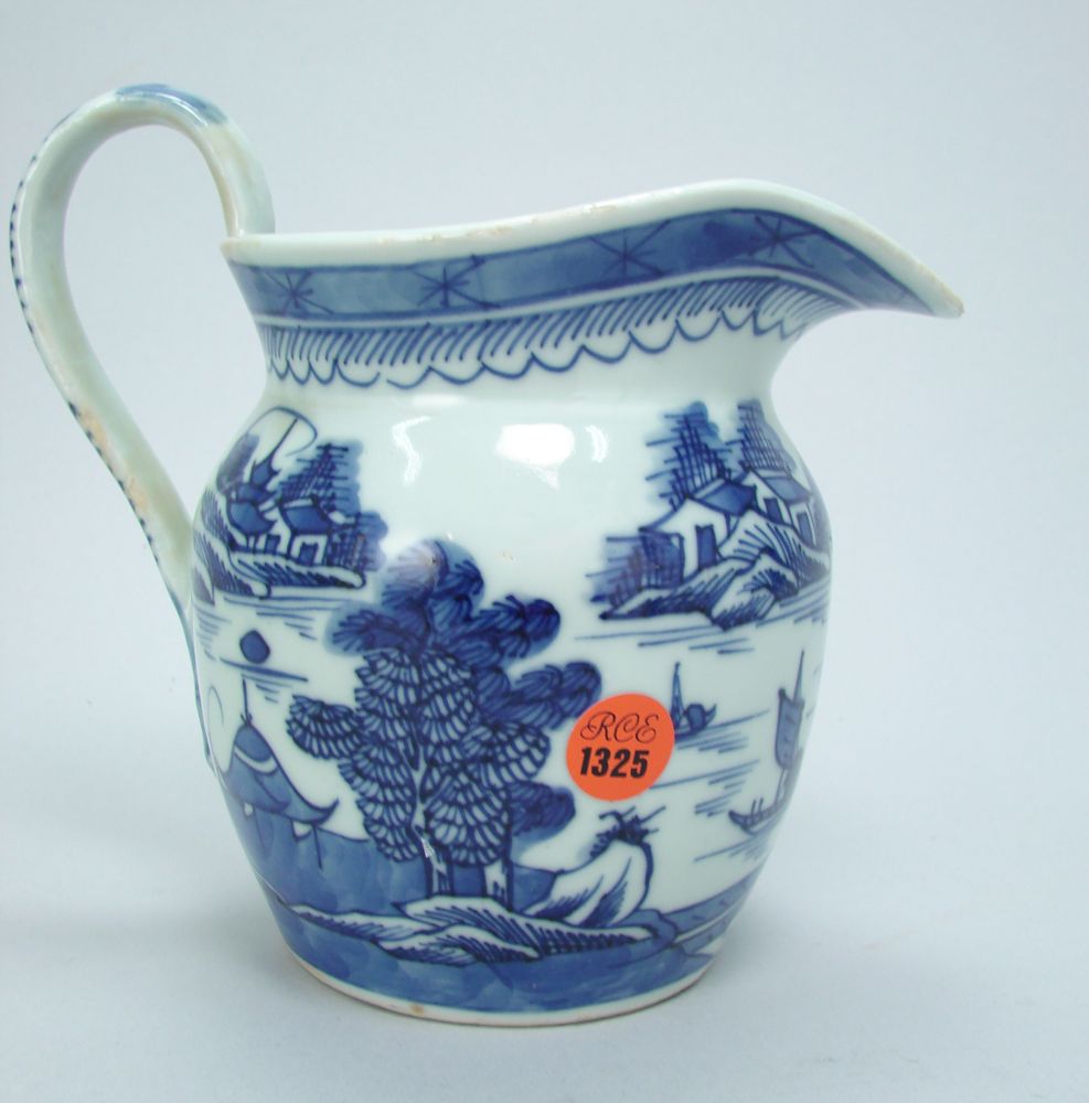 Appraisal: CHINESE EXPORT CANTON PORCELAIN MILK PITCHER th CenturyWith blue and