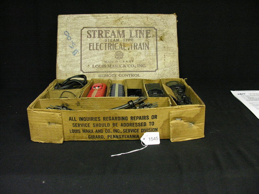 Appraisal: MARX STREAM LINE ELECTRICAL TRAIN Steam type in box