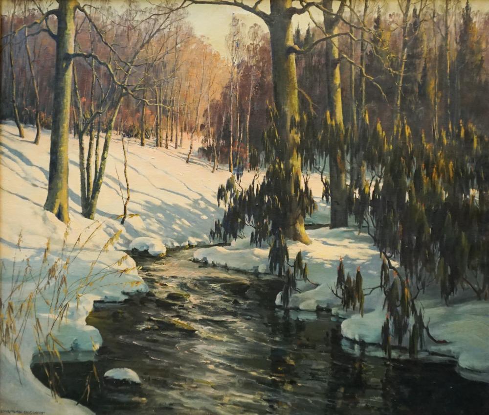 Appraisal: EDNA PALMER ENGELHARDT AMERICAN - WINTER CREEK LANDSCAPE OIL ON