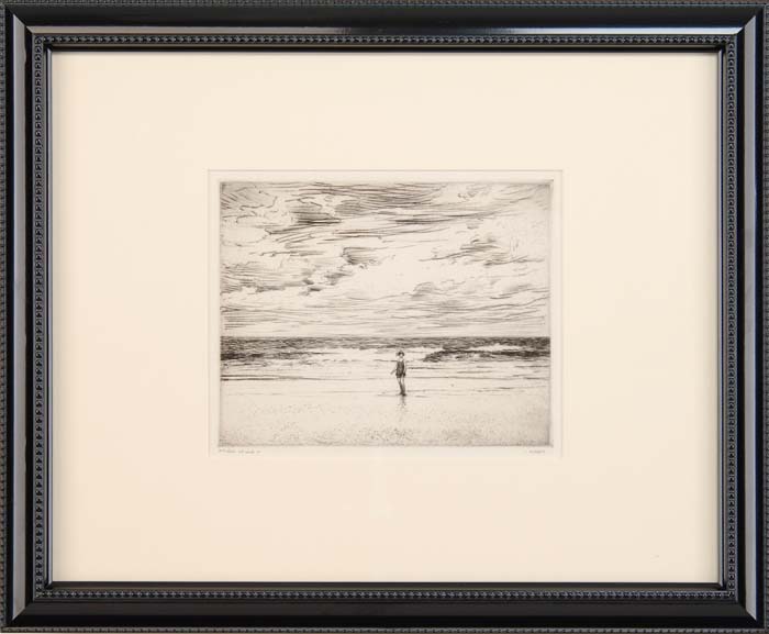 Appraisal: ROBERT HOGG NISBET American - BEACH GIRL Etching on paper