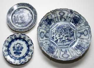 Appraisal: BLUE AND WHITE PORCELAIN PLATES PIECES BLUE AND WHITE PORCELAIN