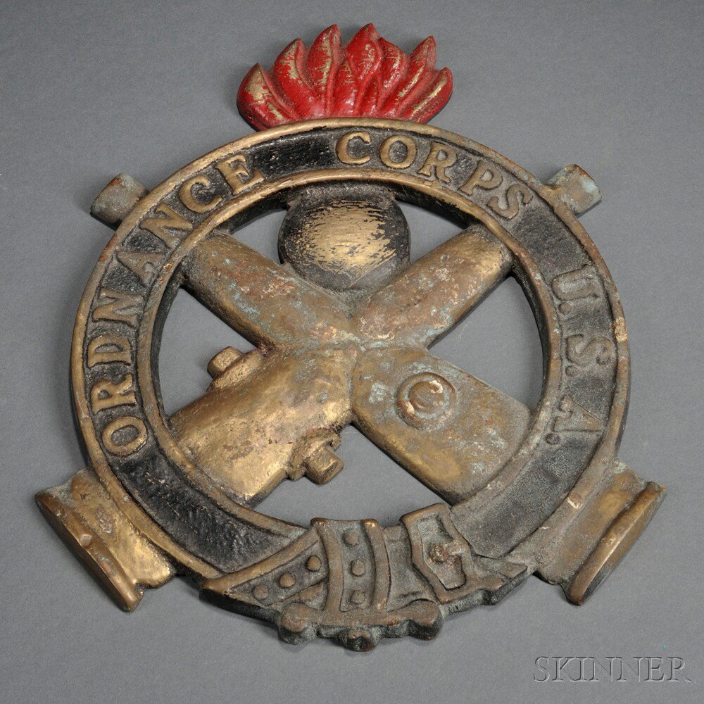 Appraisal: Ordnance Corps Brass Plaque c late th early th century