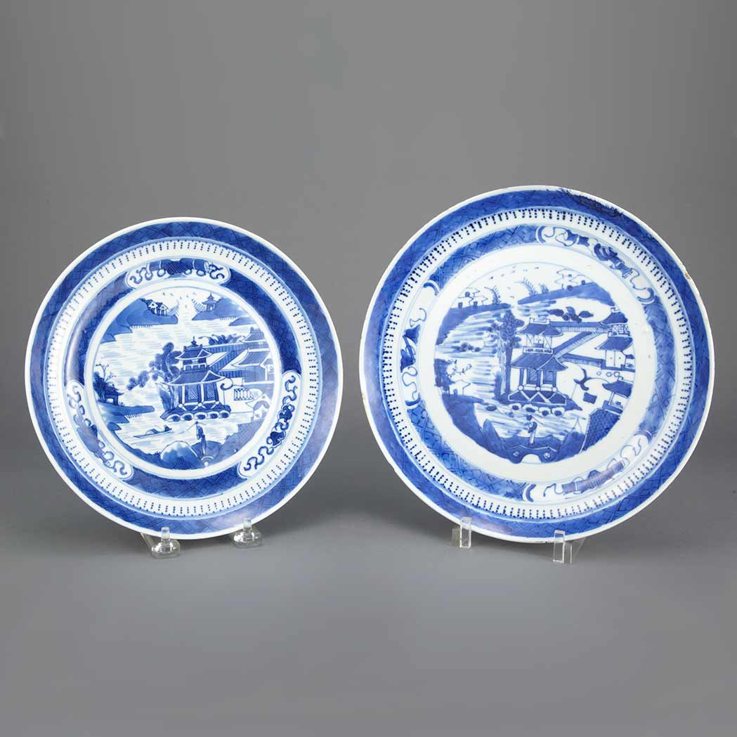 Appraisal: Set of Twelve Chinese Export Blue and White Porcelain Dessert