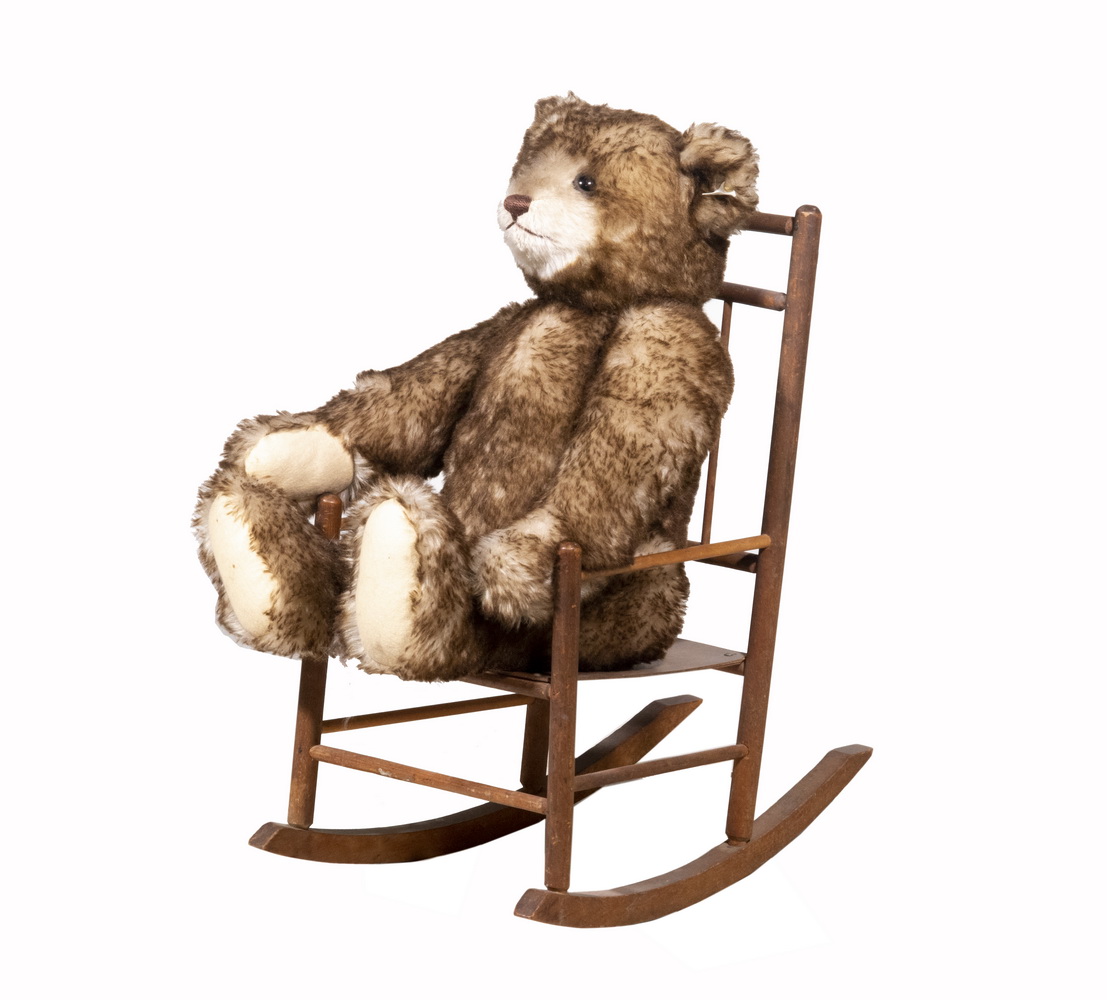 Appraisal: STEIFF TEDDY BEAR IN CHILD-SIZE ROCKER Steiff Limited Edition Replica