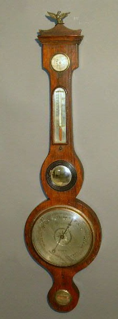 Appraisal: Banjo form rosewood barometer by Wilson Son London h x