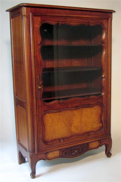 Appraisal: French burl walnut and walnut bookcase early th century