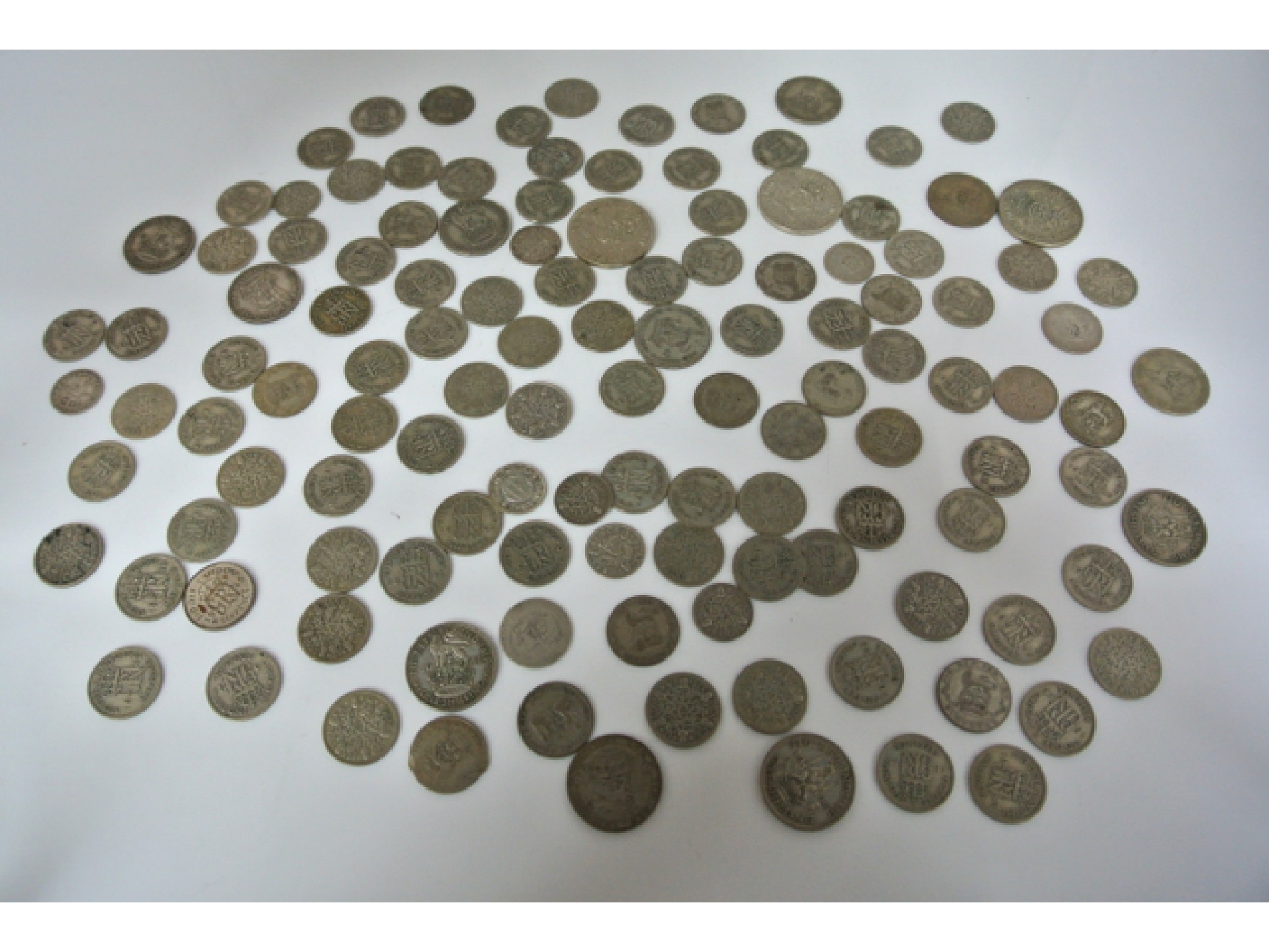 Appraisal: A quantity of pre post English silver coinage gm