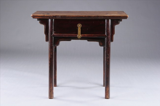 Appraisal: CHINESE LACQUERED ELMWOOD SIDE TABLE Ming Dynasty Shanxi province Rectangular