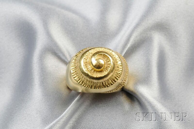 Appraisal: kt Gold Ring Maria Cassetti designed as a textured dome