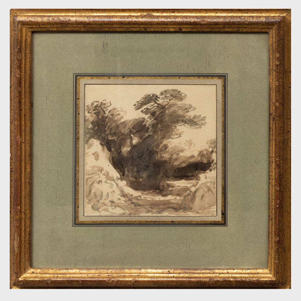 Appraisal: Attributed to John Varley - Landscape Ink wash on paper