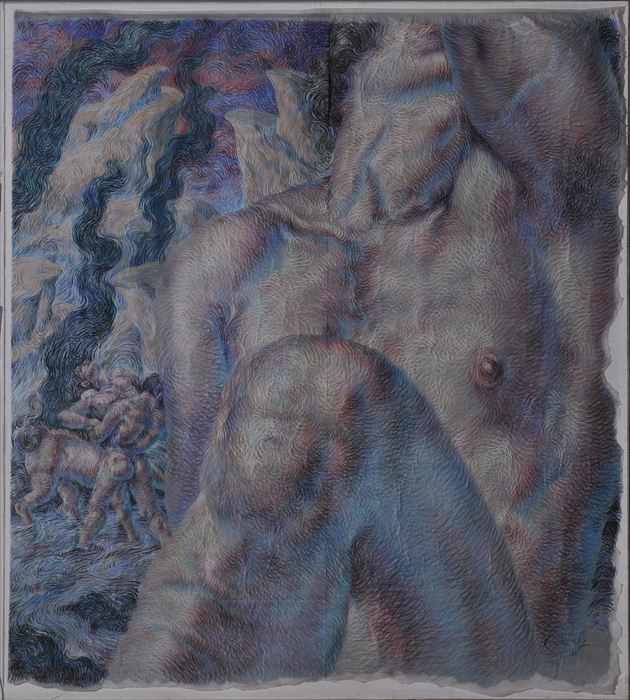 Appraisal: RICARDO CINALLI b NUDE Pastel on two vertical sheets of