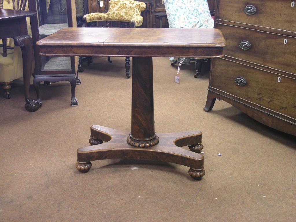 Appraisal: A Victorian burr walnut reading table quarter-veneered top with two