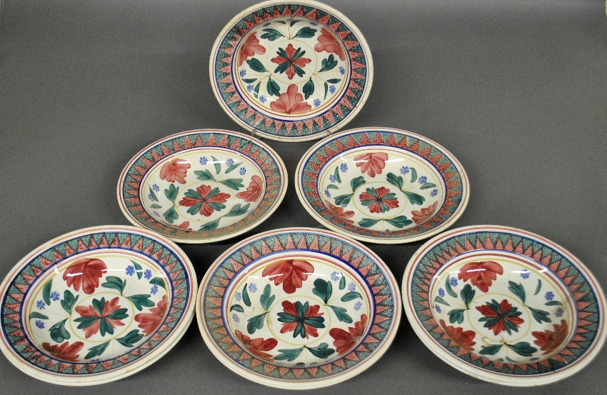 Appraisal: - Set of nine stick spatter bowls marked Made in