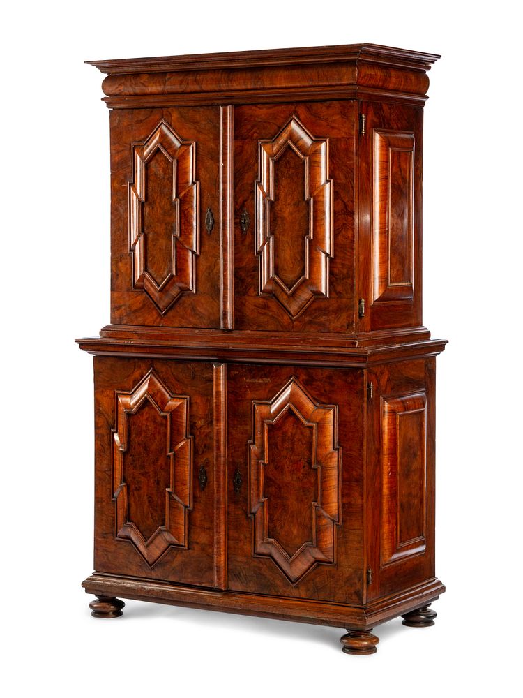 Appraisal: An Italian Carved Walnut Cabinet An Italian Carved Walnut Cabinet