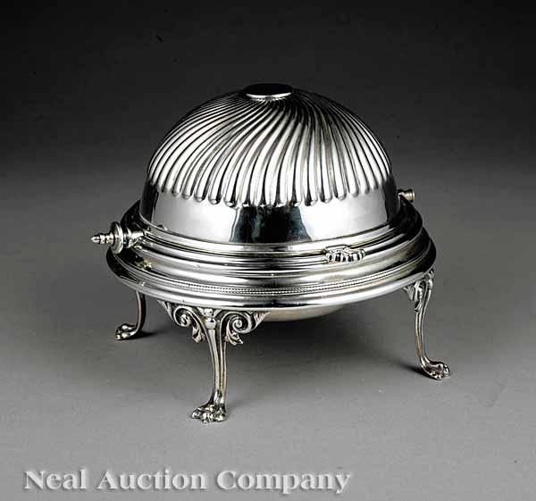 Appraisal: An English Silverplate Butter Dish circular form raised on four