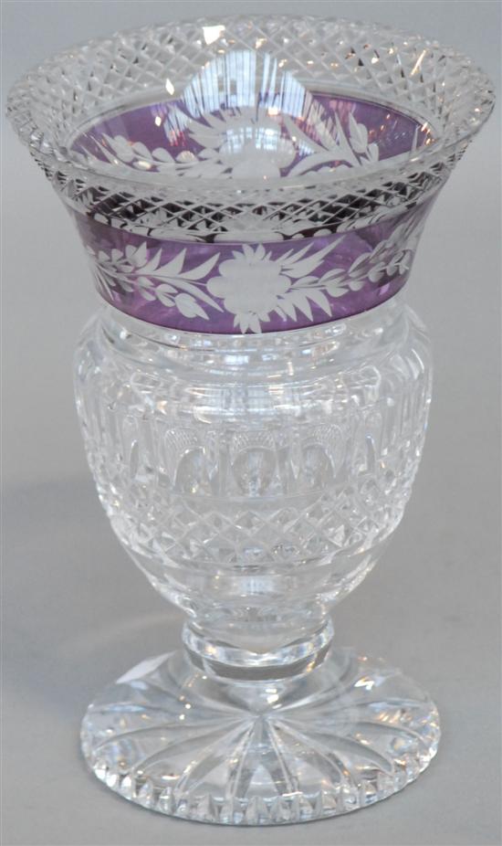 Appraisal: CRYSTAL VASE An antique Russian colorless cut crystal baluster form