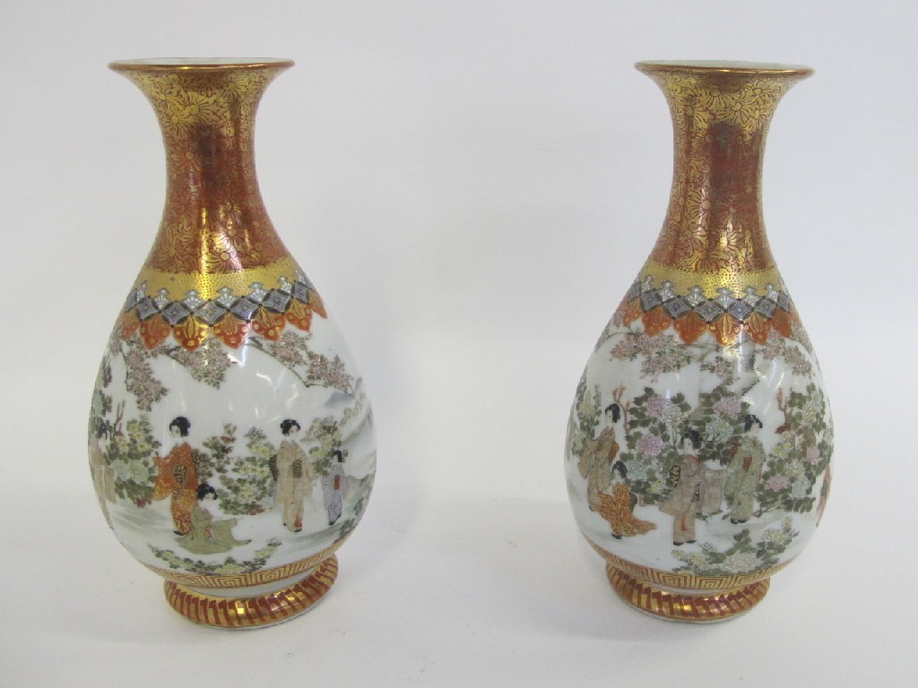 Appraisal: Pair of Kutani vases