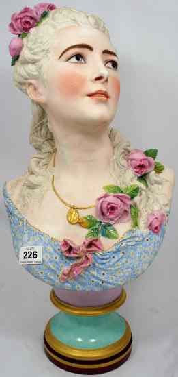 Appraisal: Large Parian Bust of a Lady Signed A Carrier Chip