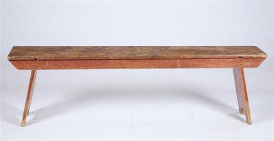 Appraisal: COUNTRY BENCH Probably Pennsylvania st half- th century pine One-board