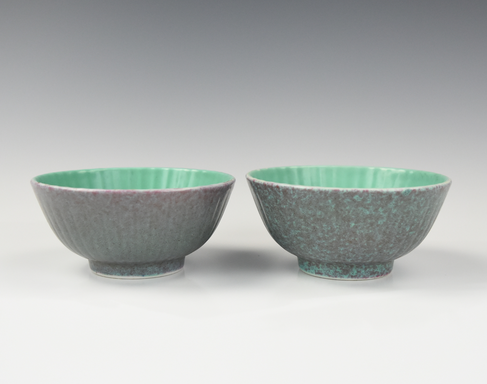 Appraisal: PAIR OF CHINESE ROBIN'S EGG-GLAZED BOWLS TH C Each with