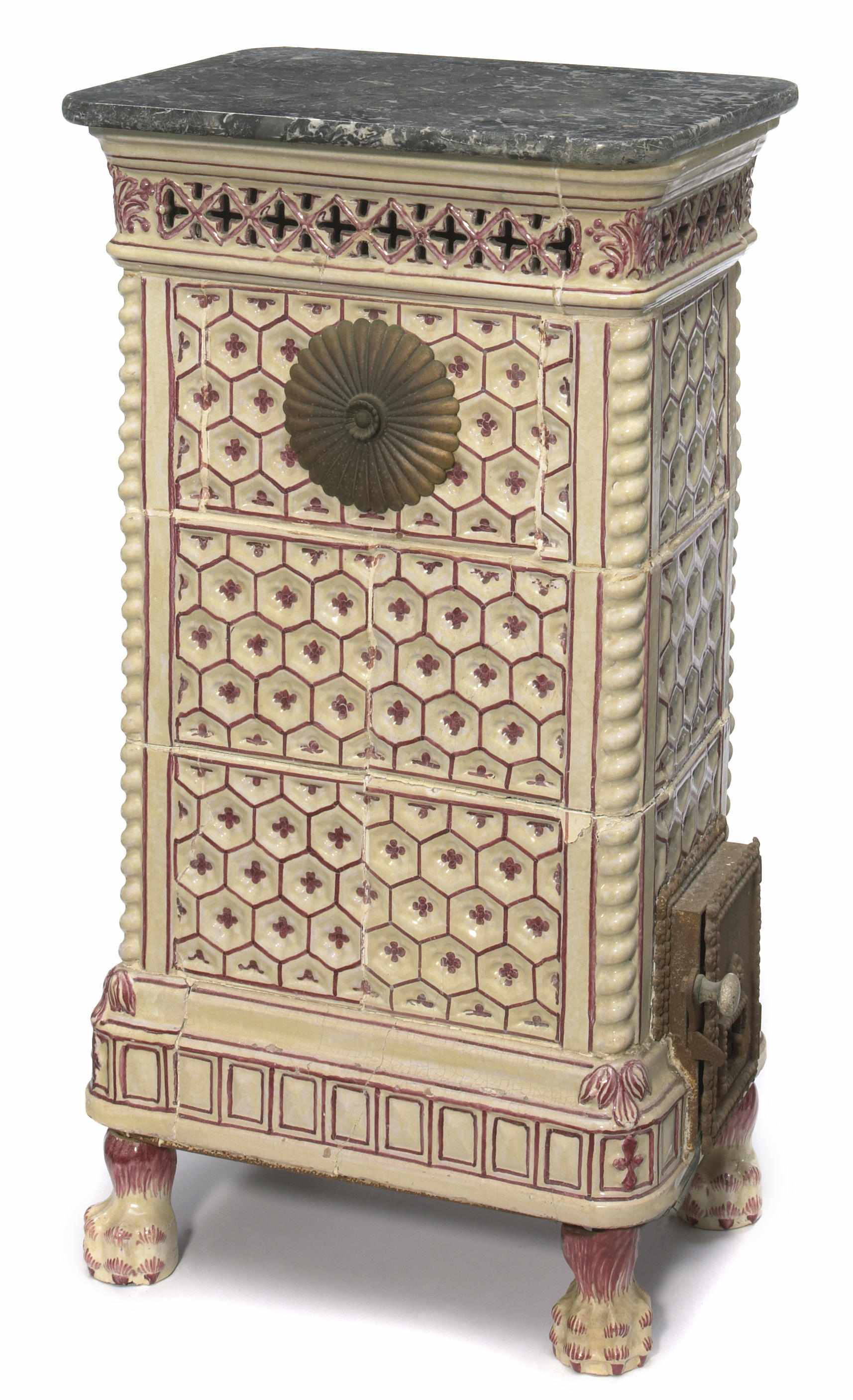 Appraisal: A Continental faience stove height in width in depth in